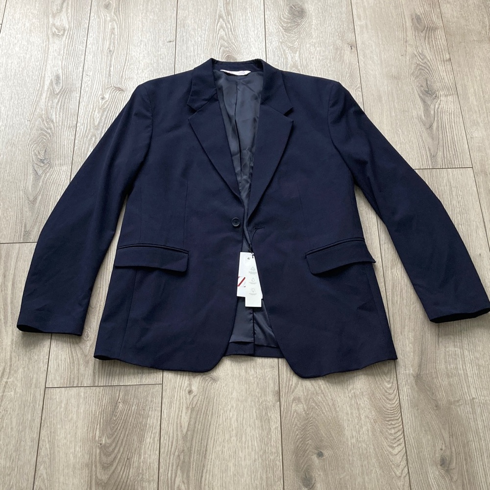 Zara Blazer Sport Coat Suit Jacket Men’s 42 Navy Blue Wedding Easter Fathers Day